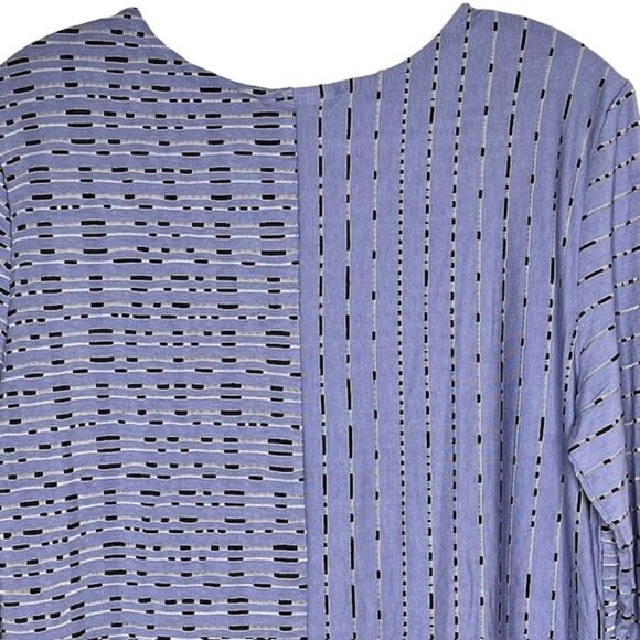 Magellan's Comfy Travel Tunic 3/4 Sleeves - Lavender-Blue/Black - M - Picture 6 of 8